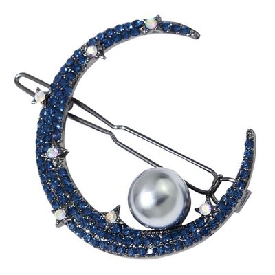 1pc Female Snap for Styler Hairpins Bridal Barrette Lovely Bobby Party, Blue Curler Flat Clamps Ladies Stick Crab Clips Minimalist Pin Tool Beauty Women Studded Clip,