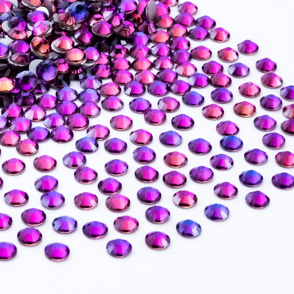 1440Pcs Purple Velvet Crystal Rhinestones,Glass Flatback Rhinestones Gemstones for Nail Face Makeup Art Crafts Clothes Decoration - (SS12,3.0mm,Purple Velvet)
