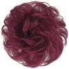 FESHFEN Human Messy Buns - 100% Human Hair Bun Real Scrunchies Hair Pieces Ponytail Extensions Wavy Tousled Updo Chignon Hairpieces for Women, Wine Red view 2
