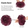 FESHFEN Human Messy Buns - 100% Human Hair Bun Real Scrunchies Hair Pieces Ponytail Extensions Wavy Tousled Updo Chignon Hairpieces for Women, Wine Red view 3