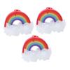 Beavorty 3pcs Rainbow Bath Flowers Exfoliating Comfortable Body Scrubbers Bathing Accessories for Family Use view 1