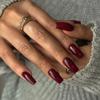 KXAMELIE Burgundy Coffin Nails - Long, Press On, Acrylic, Reusable 24 Pack Natural Thick False Nails view 2