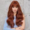 HAIRCUBE Auburn Wigs with Bangs Synthetic Women's Wig Long Wavy Layered Heat-Resistant Wig for Daily Use Natural and comfortable view 2