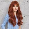 HAIRCUBE Auburn Wigs with Bangs Synthetic Women's Wig Long Wavy Layered Heat-Resistant Wig for Daily Use Natural and comfortable view 3