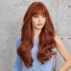 HAIRCUBE Auburn Wigs with Bangs Synthetic Women's Wig Long Wavy Layered Heat-Resistant Wig for Daily Use Natural and comfortable view 4