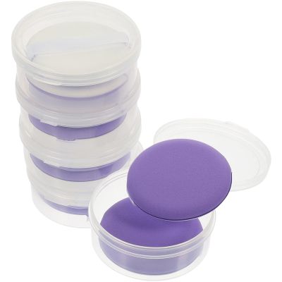 minkissy 5sets Hydrophilic Makeup Sponges for Wet and Dry Use Round Powder Pads for Liquid and Application for Daily Makeup Routine