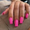 KXAMELIE Hot Pink Coffin Nails - Medium, Reusable 24 Press Ons, Thick, Acrylic, Solid Color False Nails for Women view 1