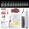 SAVILAND Medium Square Soft Gel Nail Tips Kit, 500 PCS, Drill and U V Lamp view 1