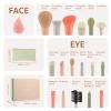 Docolor Makeup Brushes 17+2 Pcs with Makeup Bag and Makeup Sponge and Brush Protector Morandi Makeup Brush Set Premium Synthetic hair makeup brush Wooden handle Gift Box view 3