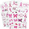 Pink Ribbon Tattoos,Breast Cancer Awareness Temporary Tattoo,Pink Butterfly Tattoo Sticker, 10-Sheet view 1