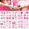 Pink Ribbon Tattoos,Breast Cancer Awareness Temporary Tattoo,Pink Butterfly Tattoo Sticker, 10-Sheet view 2