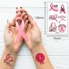 Pink Ribbon Tattoos,Breast Cancer Awareness Temporary Tattoo,Pink Butterfly Tattoo Sticker, 10-Sheet view 3