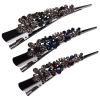 KALLORY Fashionable Rhinestone Inlaid Hair Barrettes Vintage Hair Clips for Headdress Rhinestone Pins Set view 1