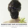 KALLORY Fashionable Rhinestone Inlaid Hair Barrettes Vintage Hair Clips for Headdress Rhinestone Pins Set view 3