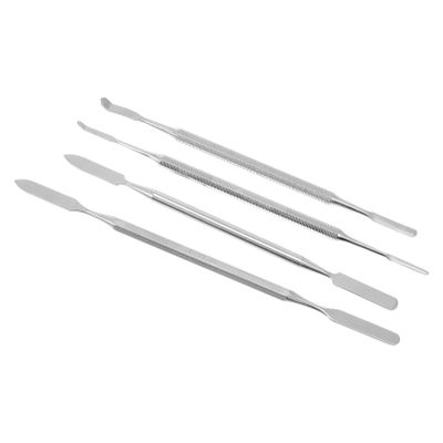 Healifty 4pcs Stainless Steel Manicure Mixing Sticks Assorted Color Cosmetic Spatulas for Makeup Application and Blending Tools Professional and Personal Use