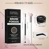 Eyebrow Stamp Stencil Kit - for Waterproof Eyebrows Makeup, Eyebrow Stamp Kit with Sponge Applicator, 10 Eyebrow Stencils, Dual-ended Brow Brush, Waterproof Eyebrow Pomade (Ebony) view 2