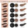 Eyebrow Stamp Stencil Kit - for Waterproof Eyebrows Makeup, Eyebrow Stamp Kit with Sponge Applicator, 10 Eyebrow Stencils, Dual-ended Brow Brush, Waterproof Eyebrow Pomade (Ebony) view 3