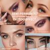 Eyebrow Stamp Stencil Kit - for Waterproof Eyebrows Makeup, Eyebrow Stamp Kit with Sponge Applicator, 10 Eyebrow Stencils, Dual-ended Brow Brush, Waterproof Eyebrow Pomade (Ebony) view 4