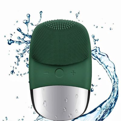 MEGAN Facial Cleansing Brush,USB Rechargeble Electric Silicone Face Scrubber,IPX7 Waterproof Sonic Facial Massager, 3 in 1 face Brush for Deep Cleanning, Blackhead Remover, Exfoliating. (Green)