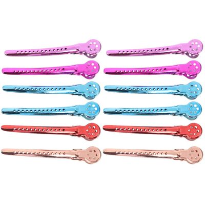 LALAFINA 12pcs Hair Sectioning Clips Professional Hair Cutting for Salon Use Design Lightweight Random Colors