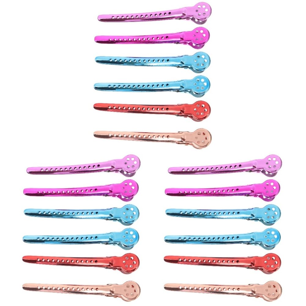 KALLORY 18pcs Stainless Steel Hair Clips Professional Sectioning Clips for Hair Styling and Cutting Non-damaging Design for Salon and Home Use Accessories for Women