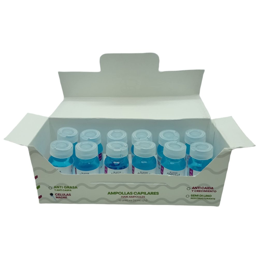 Bloom Hair Products - Ampoules Stem Cell 12 Units - renewing serum - provides shine - provides a healthy look - moisturizes - softens - 12 ml