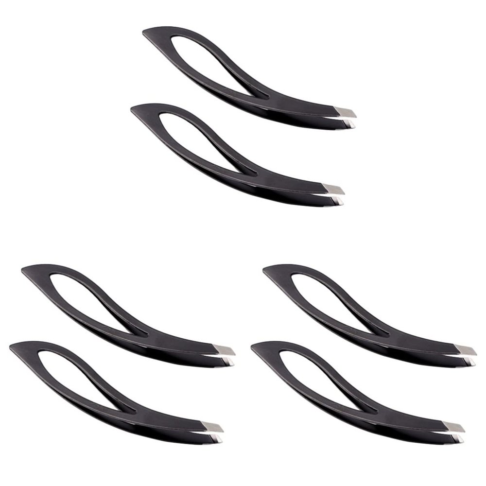 6pcs Hair Eyebrows Men- Clip Women Eyebrows Black Ingrown Precision Steel Hollow Comfort Beard Barbershop Tip Women Slant Removal Beauty Trimming