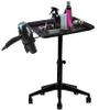 MK Louchell Premium Hair Salon Tray, Tattoo Tray on Wheels Rolling Cart Aluminum Station Trolley Instrument Barber Table Furniture. Height Adjustable & Durable (Black) view 1