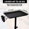 MK Louchell Premium Hair Salon Tray, Tattoo Tray on Wheels Rolling Cart Aluminum Station Trolley Instrument Barber Table Furniture. Height Adjustable & Durable (Black) view 3