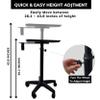 MK Louchell Premium Hair Salon Tray, Tattoo Tray on Wheels Rolling Cart Aluminum Station Trolley Instrument Barber Table Furniture. Height Adjustable & Durable (Black) view 4