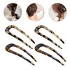 4pcs Fashionable Hairpin, Acetate Hairpin Tortoise Clip Forks Thin Women Thick Stylish Chignon Shell for Shaped Thicker Hairpins Metal Style U Shape Hair Bun Clips Large view 3
