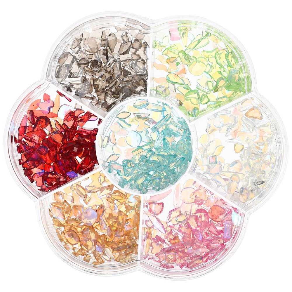 minkissy Nail Crystal Decoration Multi-shape Flat Back Nail for Beginners Professionals Elegant Crafting Accessories Vibrant Colors