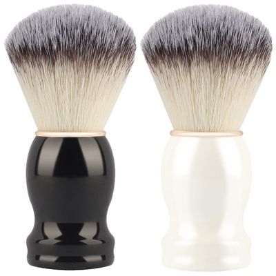 Beavorty 2pcs Soft Bristle Shaving Brush for Men Manual Shave Brush for Beard Care for Barbershop and Home Use and Colors Included