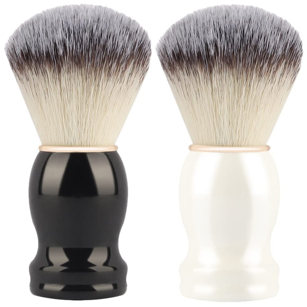 Beavorty 2pcs Soft Bristle Shaving Brush for Men Manual Shave Brush for Beard Care for Barbershop and Home Use and Colors Included