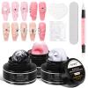 SUPWEE Solid Builder Gel for 3D Nail Art Extension Gel Non Stick Hand Sculpture Hard Gels with Dual Form Flower Strengthen for Home DIY Nails Salon Lamp Cure Require 30g(1oz) view 1
