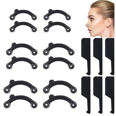 Bonuci 10 Sets Nose Lifter 3 Sizes Nose Shaper Clip Inserts Straightener Slimmer Silicone Beauty Corrector Tool