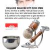 Men's Wet Shaving Set,Premium Grooming Set,Pure Badger Hair Shaving Brush Double Edge Safety Manual Razor with Rosewood Handle Stainless Steel Shaving Holder Stand Large Shaving Bowl with 10 Blade view 4