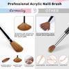 Christmas 100% Kolinsky Acrylic Nail Brush for Nails Size 12 Oval Crimped Shaped Nail Brushes for Acrylic Application Metal Handle Professional Nail Art Brush Manicure for Women for DIY Home Salon view 4