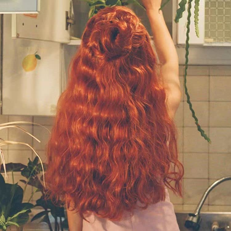 13X4 Transparent Lace Front Wigs Human Hair Pre Plucked 150% Density Brazilian Curly Lace Front Wig with Baby Hair Natural Human Hair Wigs for Black Women (10inck, orange)