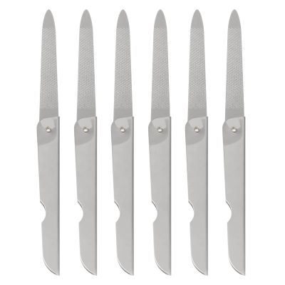 FRCOLOR 18pcs Foldable Stainless Steel Nail Files Professional Manicure Tools for Nail Shaping and Buffing Compact Design for Home and Travel Use