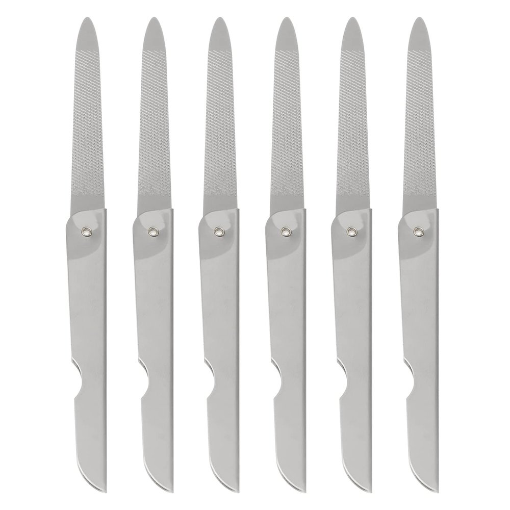 FRCOLOR 18pcs Foldable Stainless Steel Nail Files Professional Manicure Tools for Nail Shaping and Buffing Compact Design for Home and Travel Use