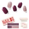 NAILOG Semi Cured Gel Nail Strips (20 Extra Long Stickers/Wraps) | Buy 2 Get 1 UV Lamp| Glossy & Long Lasting Soft Gel Finishing, Long Night view 1