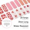 NAILOG Semi Cured Gel Nail Strips for Valentine's Day (20 Extra Long Stickers/Wraps) | Buy 2 Get 1 UV Lamp| Glossy & Long Lasting Soft Gel Finishing, Pink Gaze view 4