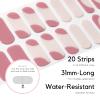 NAILOG Cured Gel Nail Strips 20 Pcs French Tip Stickers | Buy 2 Get 1 UV Lamp | Long Nail Wraps with Glossy Finishing | Audrey view 4