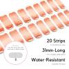 NAILOG Semi Cured Gel Nail Strips 20 Pcs French Tip Stickers | Buy 2 Get 1 UV Lamp | Extra Long Wraps With Glossy Finishing | Impasto view 4