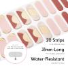 NAILOG Semi Cured Gel Nail Strips (20 Extra Long Stickers/Wraps) | Buy 2 Get 1 UV Lamp | Long Lasting Gel Nail Stickers, Belle Epoque view 4