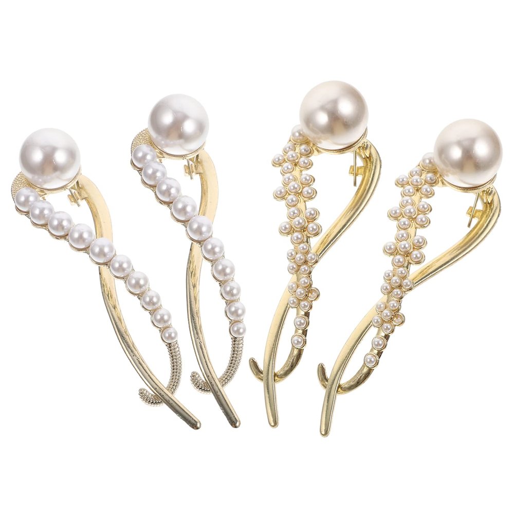 minkissy 2pcs Pearl Hair Clips Barrettes for Women Hair Pins Bridal Pin Decorative Clips