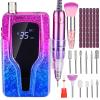 Nail Drill, 35000 RPM Professional Nail Drill Machine, Rechargeable Electric Nail File Machine for Acrylic Nails Gel Polishing Removing, Portable Cordless Efile with Bits Kit for Manicure Salon Home view 1