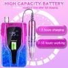Nail Drill, 35000 RPM Professional Nail Drill Machine, Rechargeable Electric Nail File Machine for Acrylic Nails Gel Polishing Removing, Portable Cordless Efile with Bits Kit for Manicure Salon Home view 3