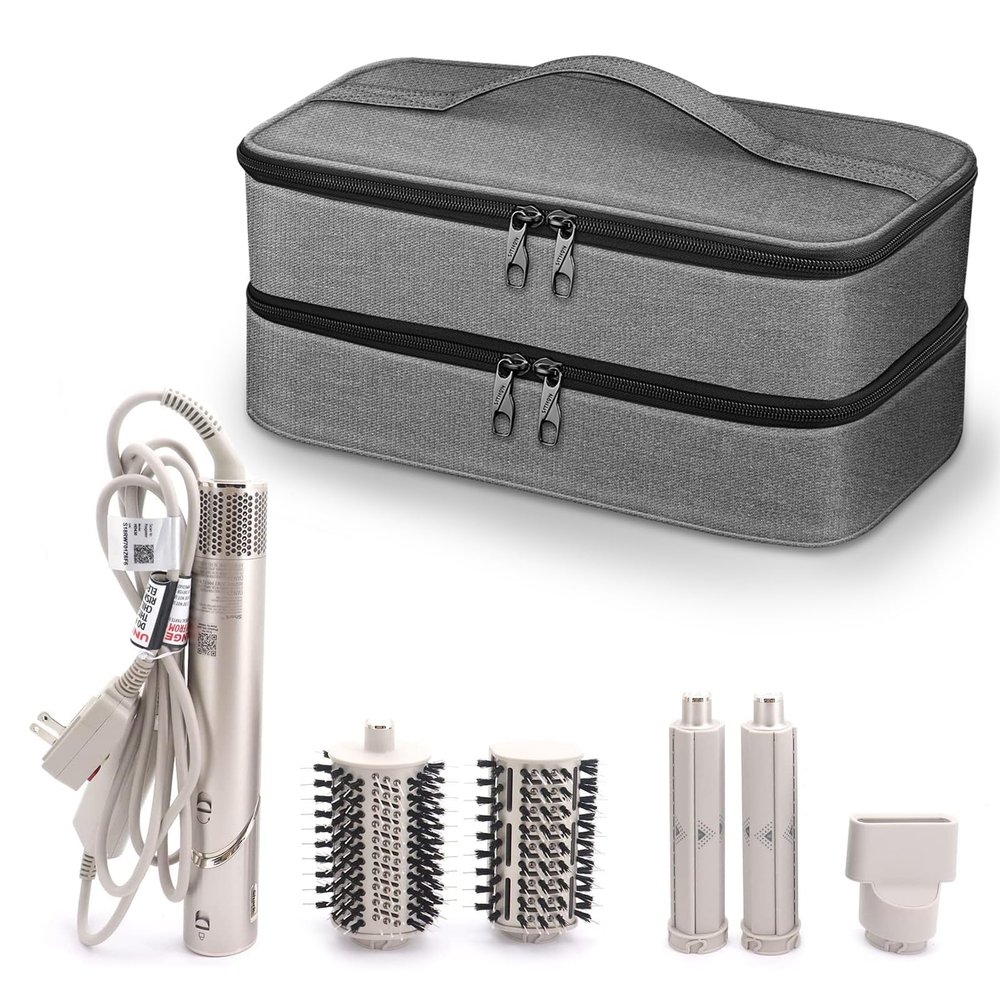 SITHON Travel Case for Shark FlexStyle/SpeedStyle Styler/HyperAir Dryer, Double-Layer Water Resistant Portable Storage Carrying Organizer Bag Compatible with Dyson Supersonic (Bag Only), Grey